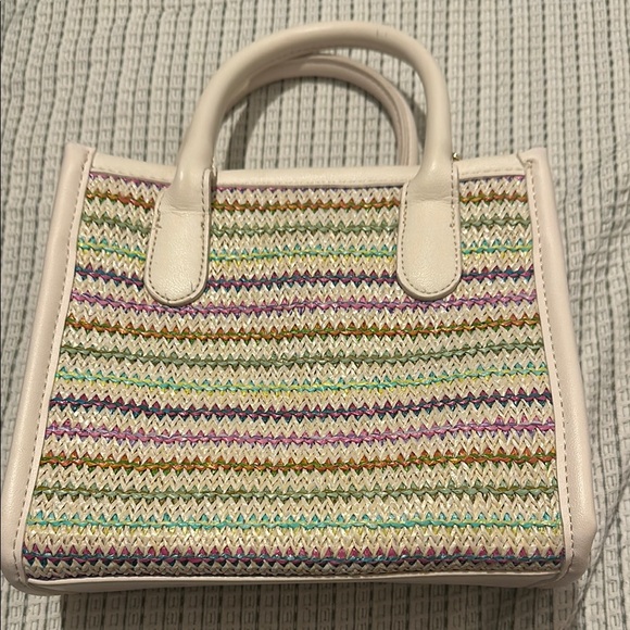 like dreams Handbags - Cream Woven Tote Bag with Leather Handles